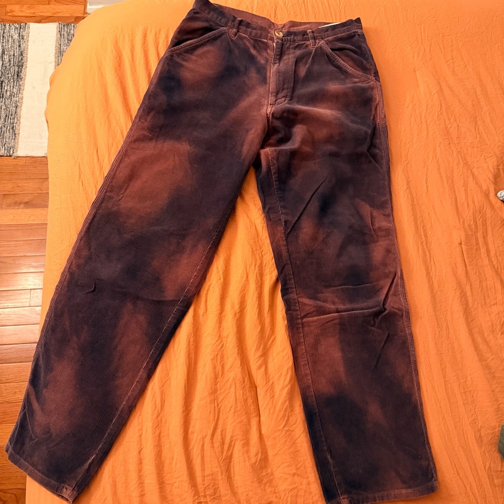 Comme des Garcons Men's Corduroy Pants in Burgundy, Size small